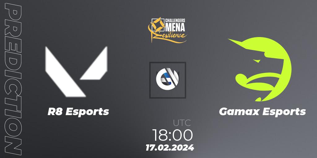 R8 Esports vs Gamax Esports: Match Prediction. 17.02.2024 at 20:00, VALORANT, VALORANT Challengers 2024 MENA: Resilience Split 1 - Levant and North Africa
