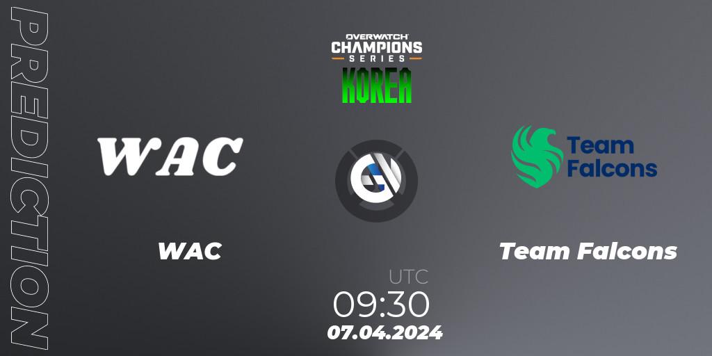 WAC vs Team Falcons: Match Prediction. 07.04.2024 at 09:30, Overwatch, Overwatch Champions Series 2024 - Stage 1 Korea