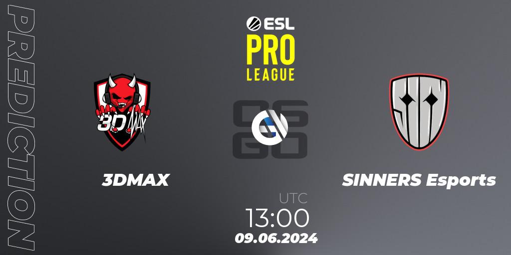 3DMAX vs SINNERS Esports: Match Prediction. 09.06.2024 at 13:00, Counter-Strike (CS2), ESL Pro League Season 20: European Conference