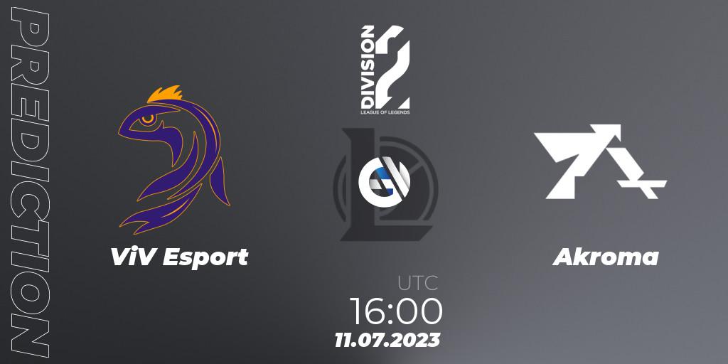 ViV Esport vs Akroma: Match Prediction. 11.07.23, LoL, LFL Division 2 Summer 2023 - Group Stage