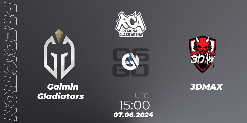 Gaimin Gladiators vs 3DMAX: Match Prediction. 07.06.2024 at 15:00, Counter-Strike (CS2), Regional Clash Arena Europe