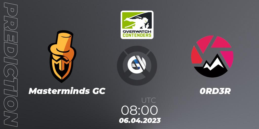 Masterminds GC vs 0RD3R: Match Prediction. 06.04.2023 at 08:00, Overwatch, Overwatch Contenders 2023 Spring Series: Australia/New Zealand