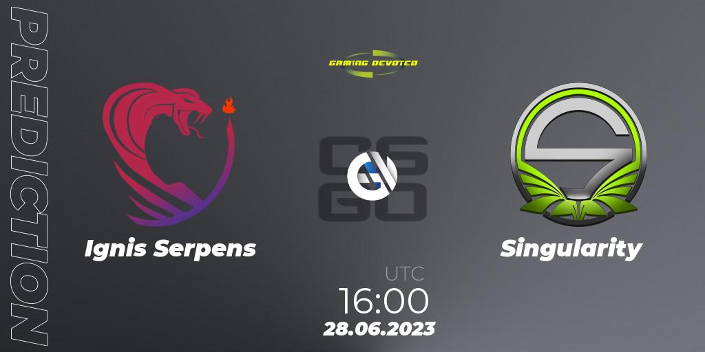 Ignis Serpens vs Singularity: Match Prediction. 28.06.23, CS2 (CS:GO), Gaming Devoted Become The Best: Series #2
