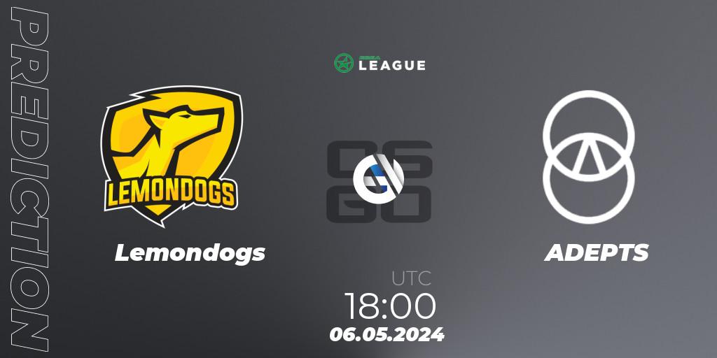Lemondogs vs ADEPTS: Match Prediction. 06.05.2024 at 18:00, Counter-Strike (CS2), ESEA Season 49: Advanced Division - Europe
