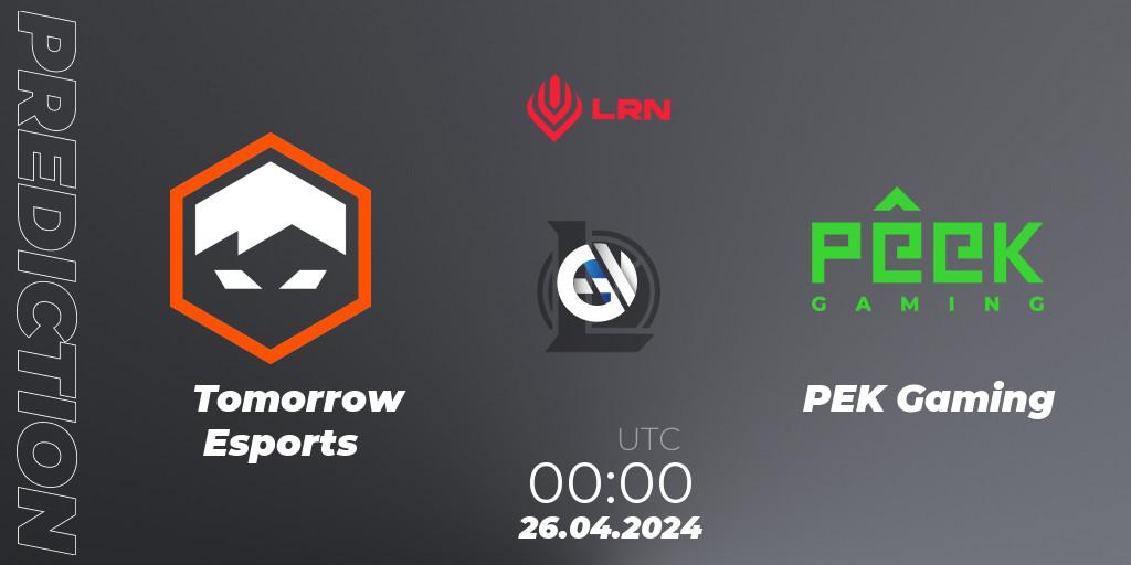 Tomorrow Esports vs PÊEK Gaming: Match Prediction. 26.04.24, LoL, Liga Regional Norte 2024