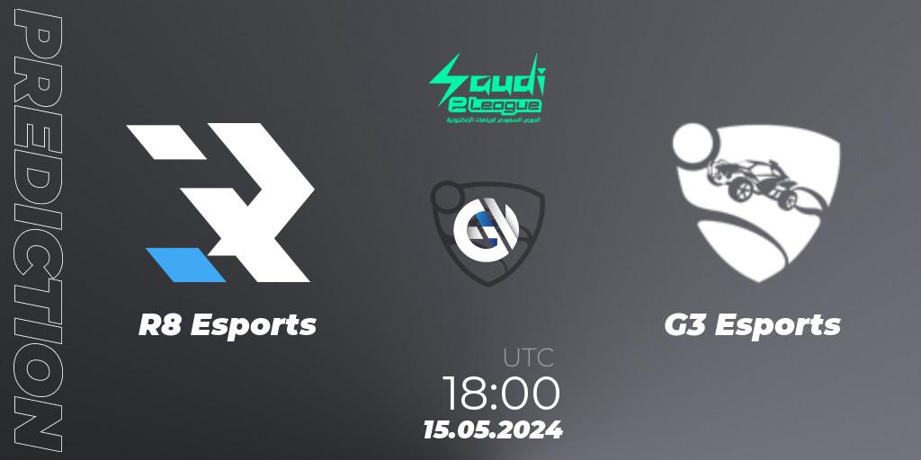 R8 Esports vs G3 Esports: Match Prediction. 15.05.2024 at 18:00, Rocket League, Saudi eLeague 2024 - Major 2: Online Major Phase 1