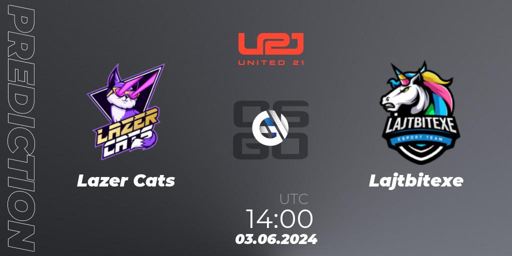 Lazer Cats vs Lajtbitexe: Match Prediction. 03.06.2024 at 14:00, Counter-Strike (CS2), United21 Season 14: Division 2