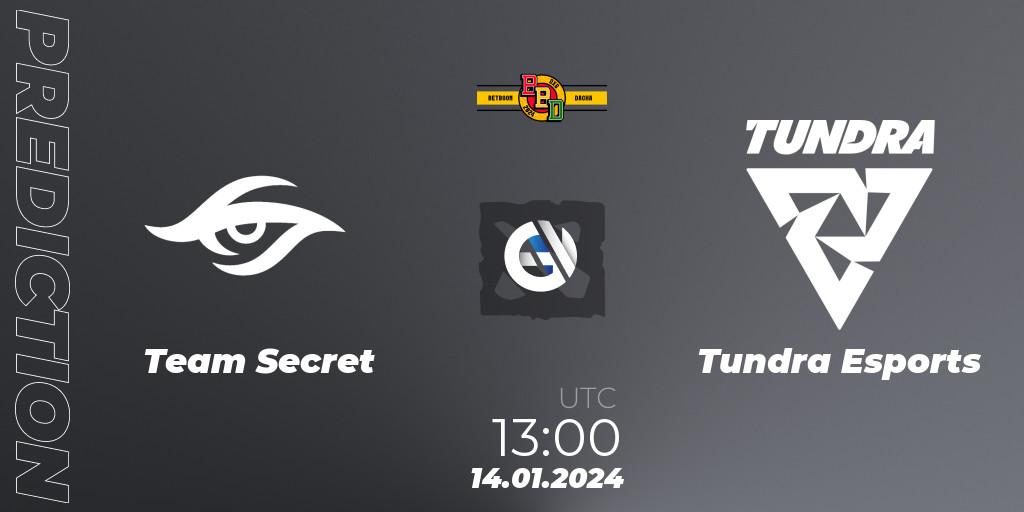 Team Secret vs Tundra Esports: Match Prediction. 14.01.24, Dota 2, BetBoom Dacha Dubai 2024: WEU Closed Qualifier