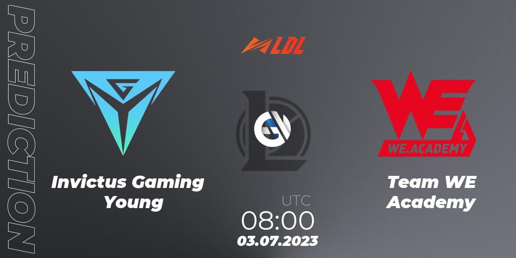 Invictus Gaming Young vs Team WE Academy: Match Prediction. 03.07.23, LoL, LDL 2023 - Regular Season - Stage 3