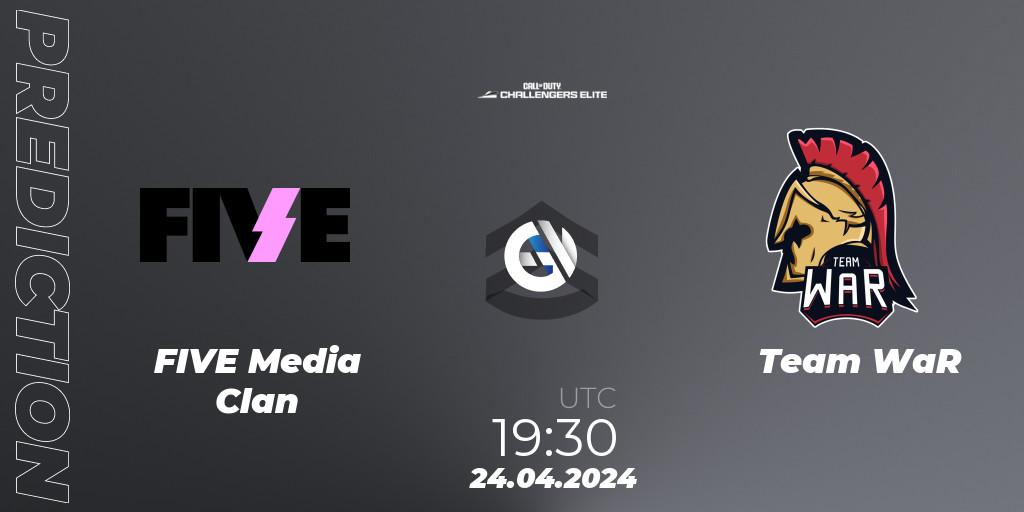 FIVE Media Clan vs Team WaR: Match Prediction. 24.04.2024 at 19:30, Call of Duty, Call of Duty Challengers 2024 - Elite 2: EU