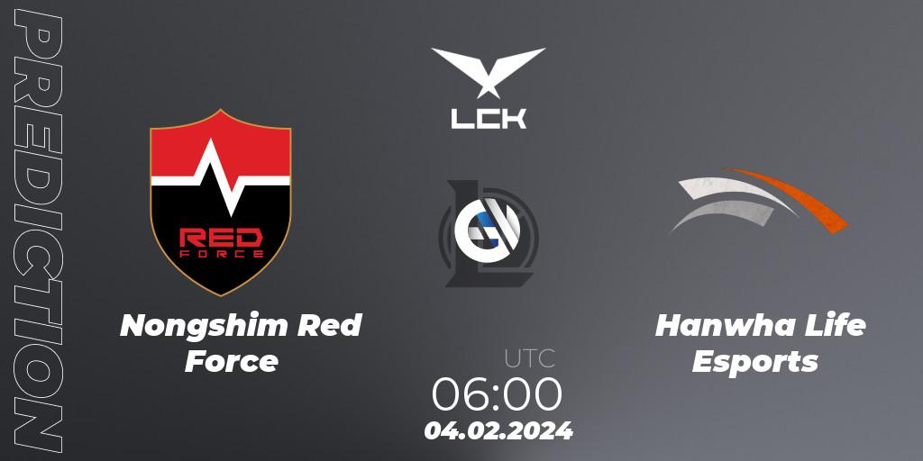 Nongshim Red Force vs Hanwha Life Esports: Match Prediction. 04.02.24, LoL, LCK Spring 2024 - Group Stage