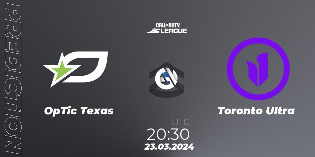 OpTic Texas vs Toronto Ultra: Match Prediction. 23.03.24, Call of Duty, Call of Duty League 2024: Stage 2 Major
