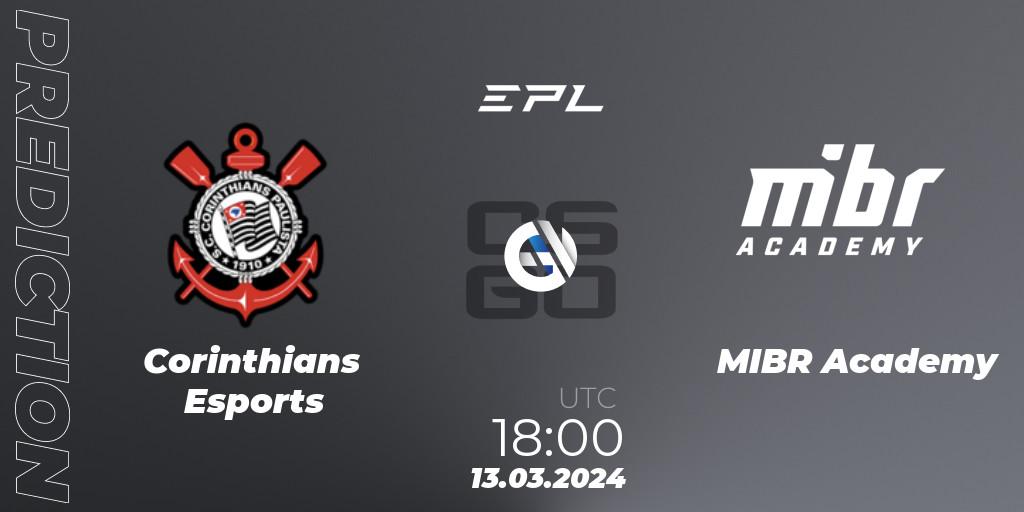 Corinthians Esports vs MIBR Academy: Match Prediction. 13.03.24, CS2 (CS:GO), EPL World Series: Americas Season 7