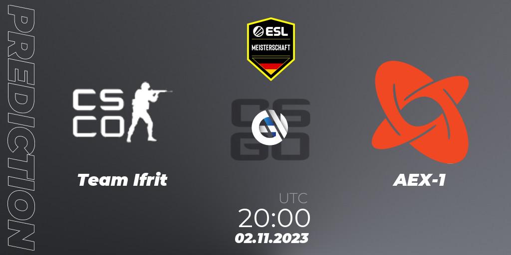 Team Ifrit vs AEX-1: Match Prediction. 02.11.2023 at 20:00, Counter-Strike (CS2), ESL Meisterschaft: Autumn 2023