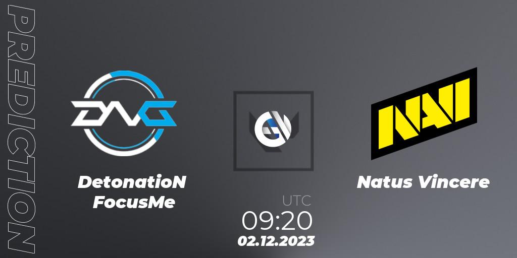 DetonatioN FocusMe vs Natus Vincere: Match Prediction. 02.12.23, VALORANT, Riot Games ONE PRO INVITATIONAL 2023