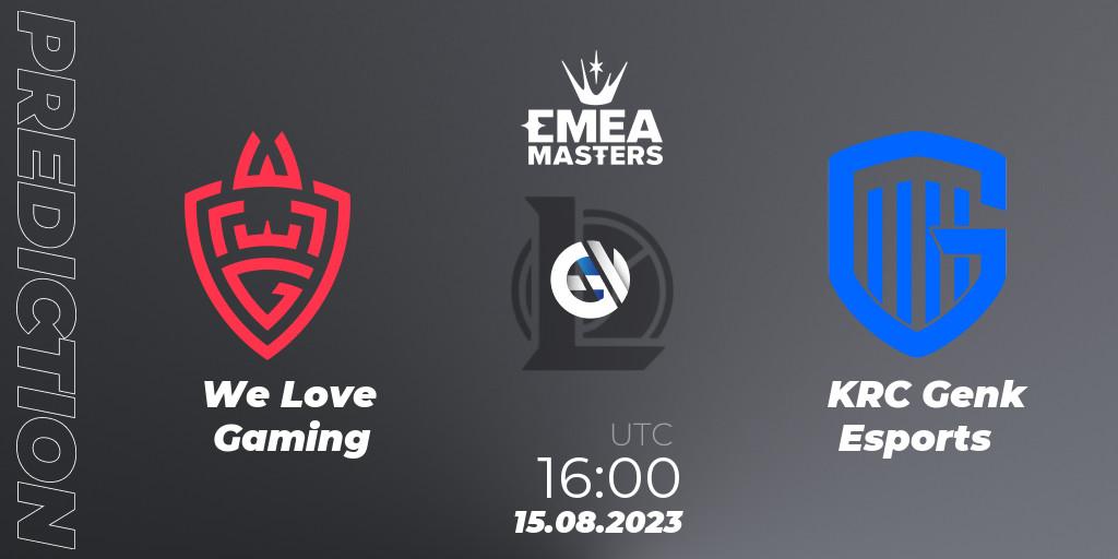 We Love Gaming vs KRC Genk Esports: Match Prediction. 15.08.23, LoL, EMEA Masters Summer 2023