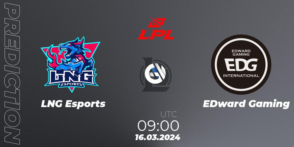 LNG Esports vs EDward Gaming: Match Prediction. 16.03.24, LoL, LPL Spring 2024 - Group Stage