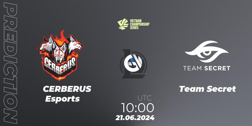 CERBERUS Esports vs Team Secret: Match Prediction. 21.06.2024 at 10:00, LoL, VCS Summer 2024 - Group Stage