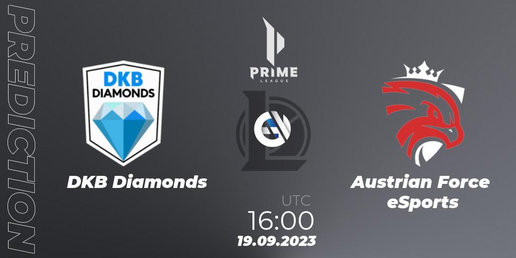 DKB Diamonds vs Austrian Force eSports: Match Prediction. 19.09.23, LoL, Prime League 2024 - Promotion Tournament