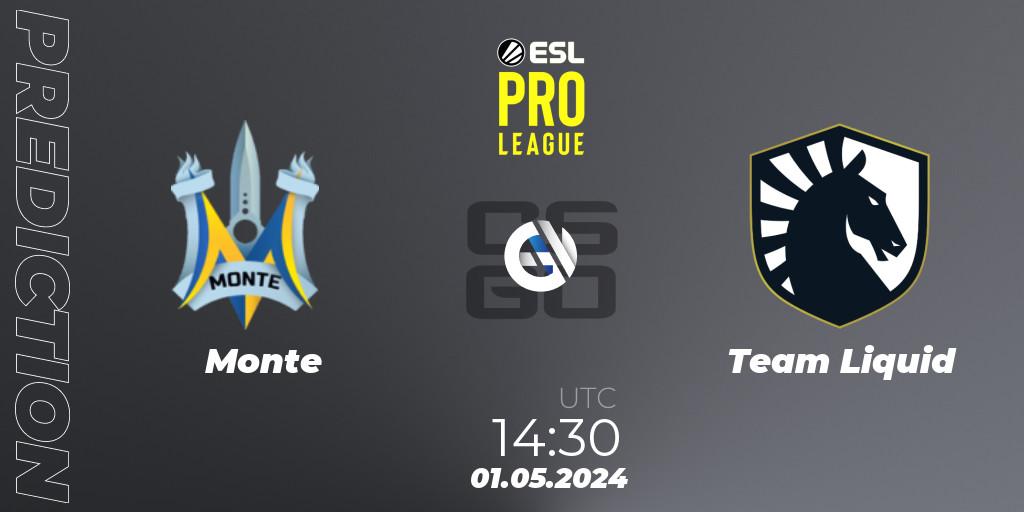 Monte vs Team Liquid: Match Prediction. 01.05.24, CS2 (CS:GO), ESL Pro League Season 19