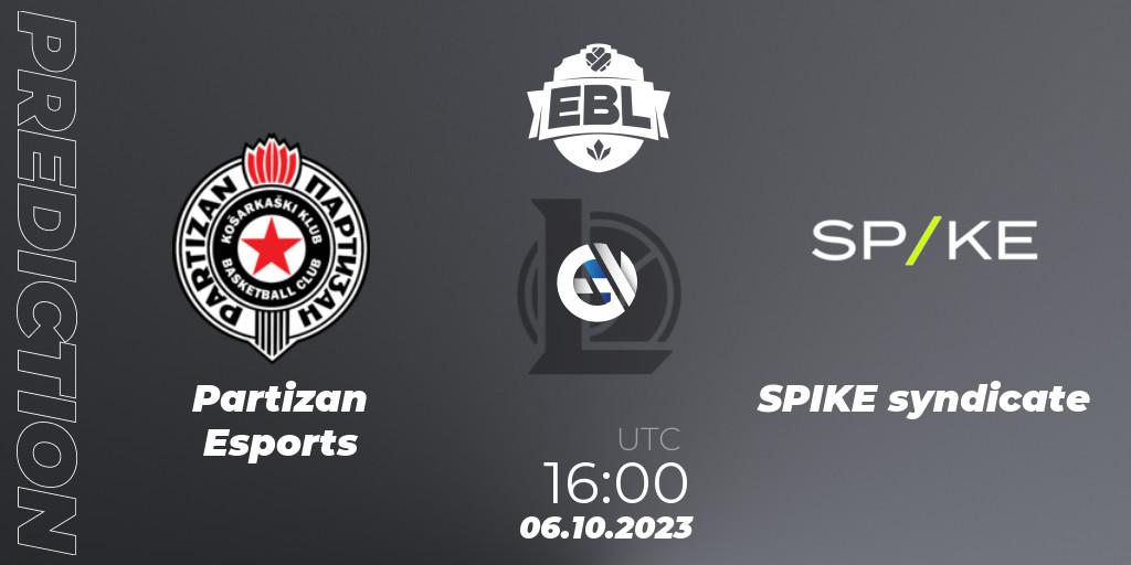Partizan Esports vs SPIKE syndicate: Match Prediction. 06.10.23, LoL, Esports Balkan League Pro-Am 2023