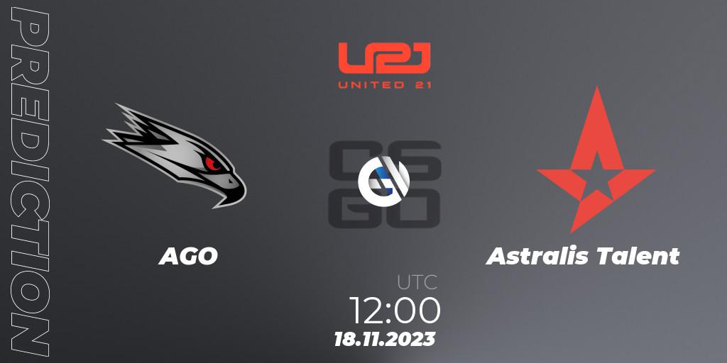 AGO vs Astralis Talent: Match Prediction. 21.11.23, CS2 (CS:GO), United21 Season 8