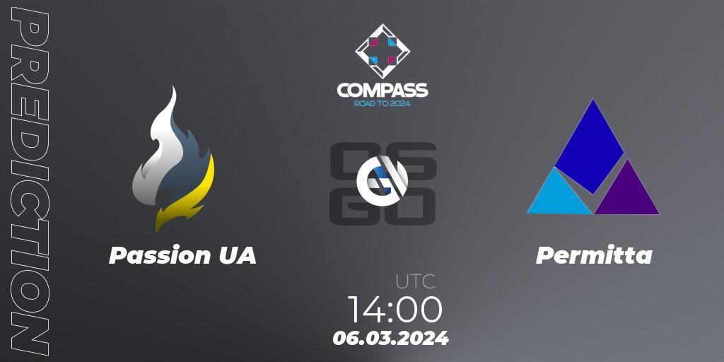 Passion UA vs Permitta: Match Prediction. 06.03.2024 at 14:00, Counter-Strike (CS2), YaLLa Compass Spring 2024 Contenders