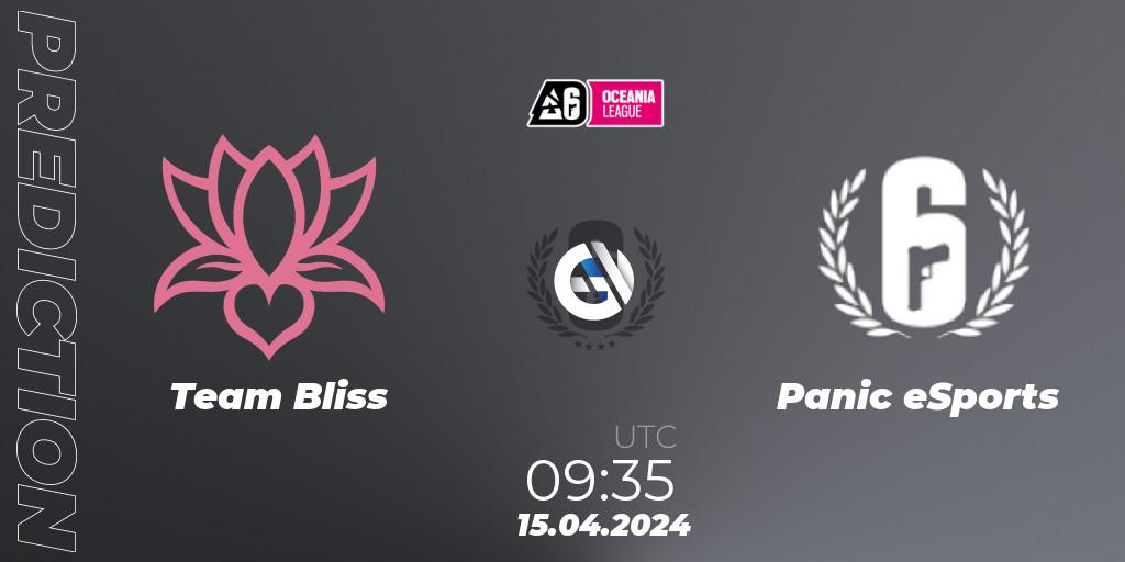 Team Bliss vs Panic eSports: Match Prediction. 15.04.2024 at 10:35, Rainbow Six, Oceania League 2024 - Stage 1