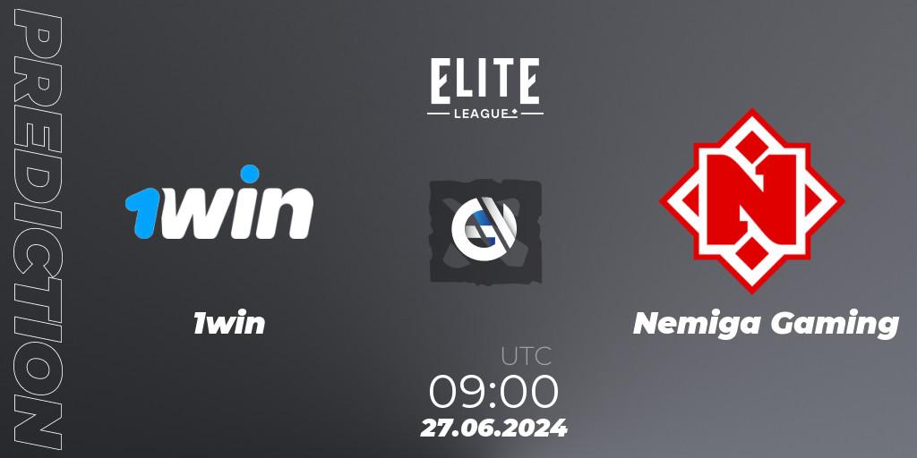 1win vs Nemiga Gaming: Match Prediction. 27.06.2024 at 09:20, Dota 2, Elite League Season 2: Eastern Europe Closed Qualifier