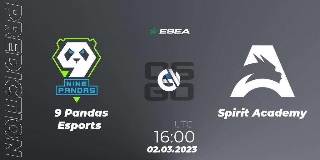 9 Pandas Esports vs Spirit Academy: Match Prediction. 02.03.2023 at 16:00, Counter-Strike (CS2), ESEA Season 44: Advanced Division - Europe
