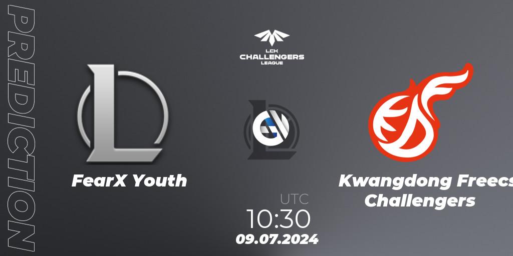 FearX Youth vs Kwangdong Freecs Challengers: Match Prediction. 09.07.2024 at 10:30, LoL, LCK Challengers League 2024 Summer - Group Stage