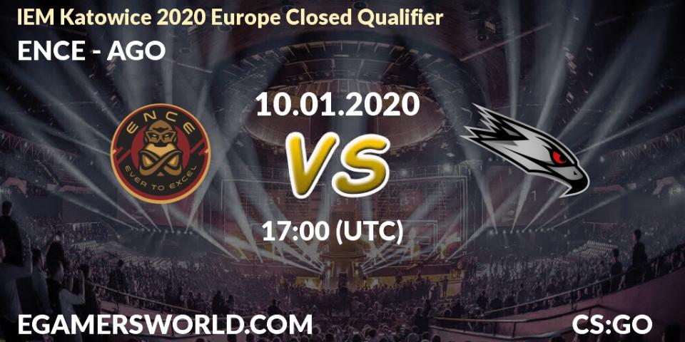 ENCE vs AGO: Match Prediction. 10.01.20, CS2 (CS:GO), IEM Katowice 2020 Europe Closed Qualifier