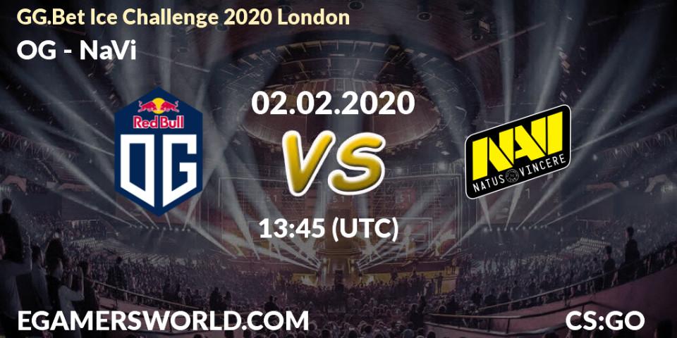 OG vs NaVi: Match Prediction. 02.02.20, CS2 (CS:GO), GG.Bet Ice Challenge 2020 London