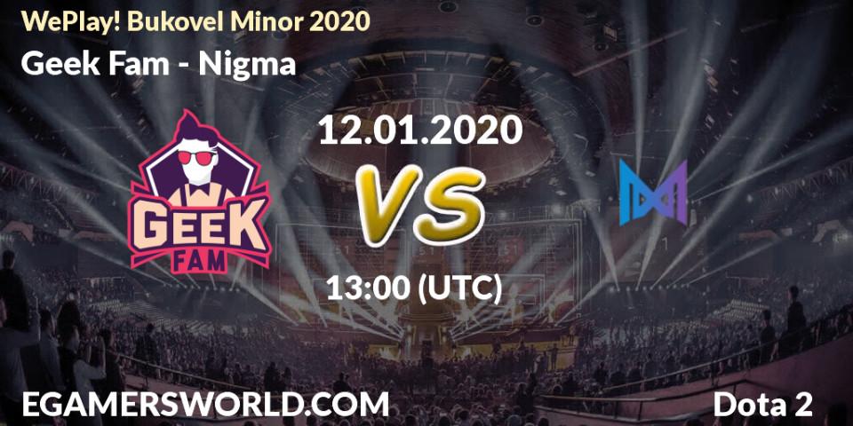 Geek Fam vs Nigma: Match Prediction. 12.01.20, Dota 2, WePlay! Bukovel Minor 2020