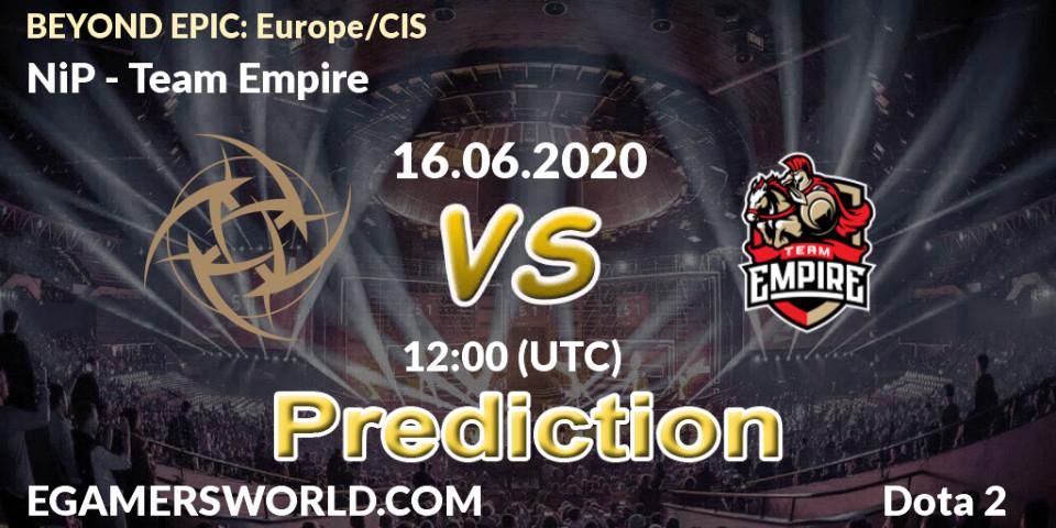 NiP vs Team Empire: Match Prediction. 16.06.20, Dota 2, BEYOND EPIC: Europe/CIS