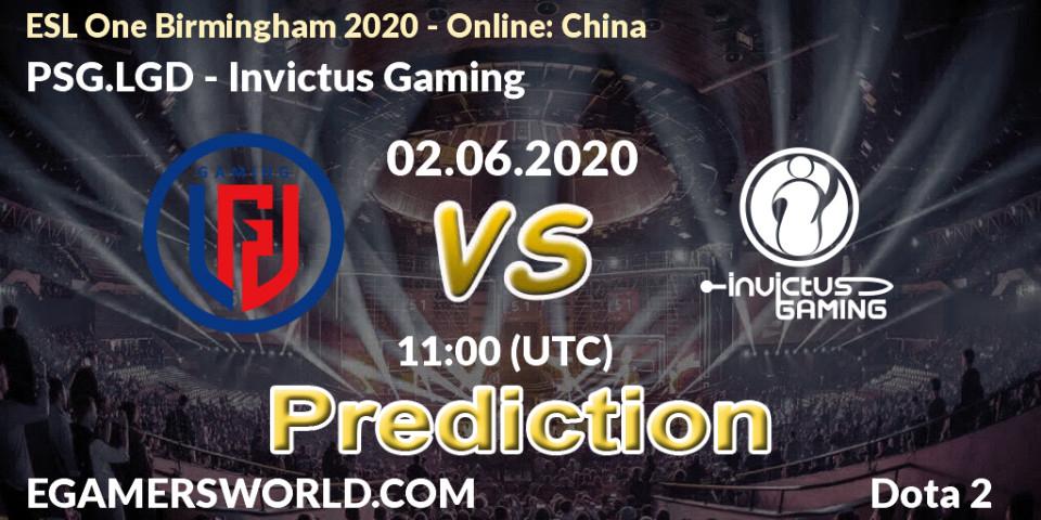 PSG.LGD vs Invictus Gaming: Match Prediction. 02.06.20, Dota 2, ESL One Birmingham 2020 - Online: China