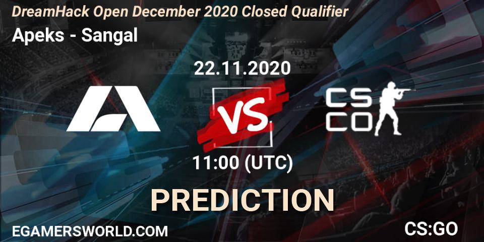 Apeks vs Sangal: Match Prediction. 22.11.20, CS2 (CS:GO), DreamHack Open December 2020 Closed Qualifier