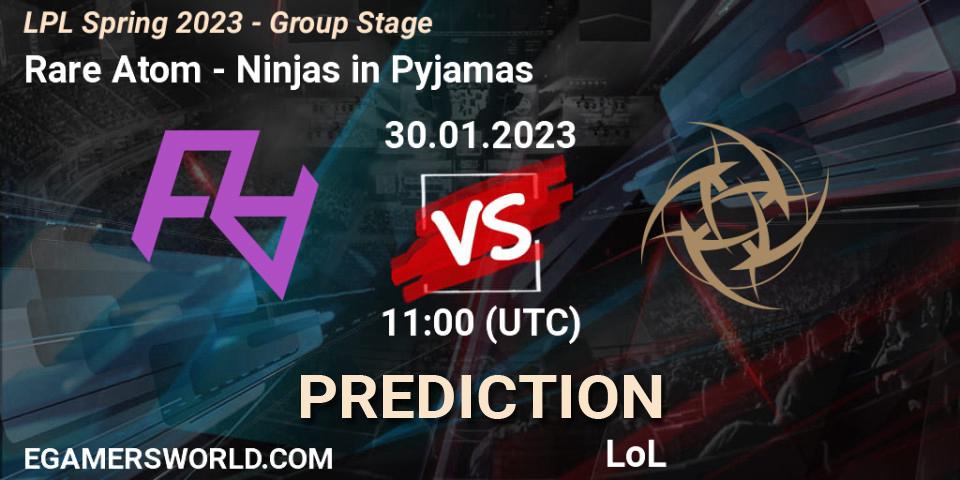 Rare Atom vs Ninjas in Pyjamas: Match Prediction. 30.01.23, LoL, LPL Spring 2023 - Group Stage