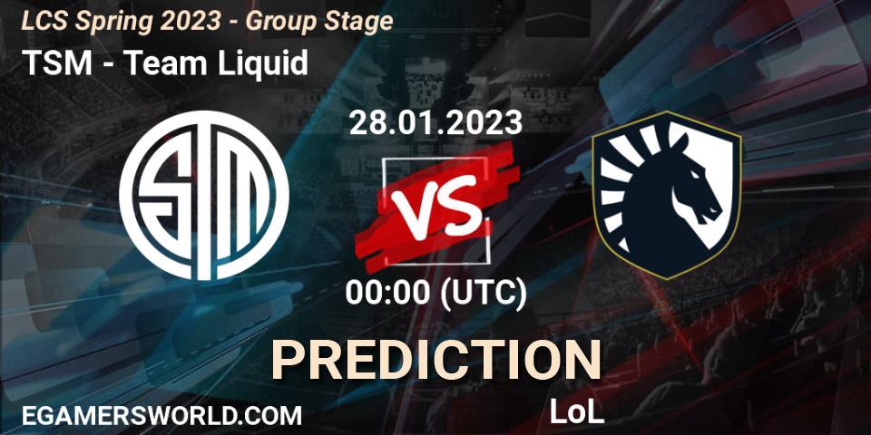 TSM vs Team Liquid: Match Prediction. 28.01.23, LoL, LCS Spring 2023 - Group Stage