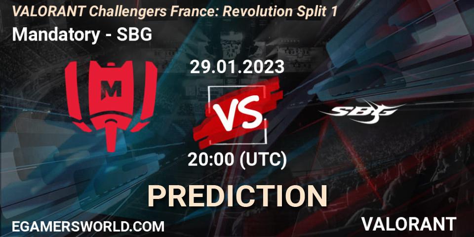 Mandatory vs SBG: Match Prediction. 29.01.23, VALORANT, VALORANT Challengers 2023 France: Revolution Split 1