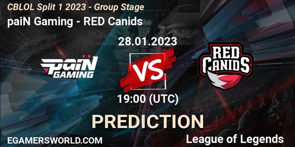 paiN Gaming vs RED Canids: Match Prediction. 28.01.23, LoL, CBLOL Split 1 2023 - Group Stage