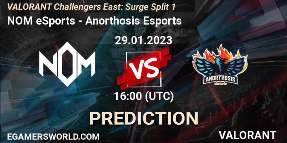 NOM eSports vs Anorthosis Esports: Match Prediction. 29.01.23, VALORANT, VALORANT Challengers 2023 East: Surge Split 1