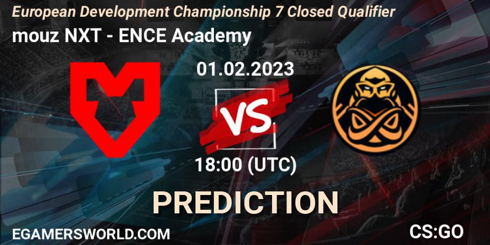 mouz NXT vs ENCE Academy: Match Prediction. 31.01.23, CS2 (CS:GO), European Development Championship 7 Closed Qualifier