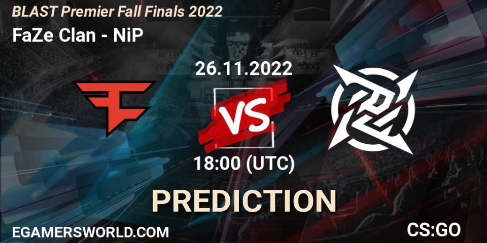 FaZe Clan vs NiP: Match Prediction. 26.11.22, CS2 (CS:GO), BLAST Premier Fall Finals 2022