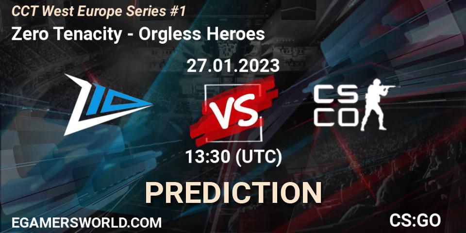 Zero Tenacity vs Orgless Heroes: Match Prediction. 27.01.23, CS2 (CS:GO), CCT West Europe Series #1: Closed Qualifier