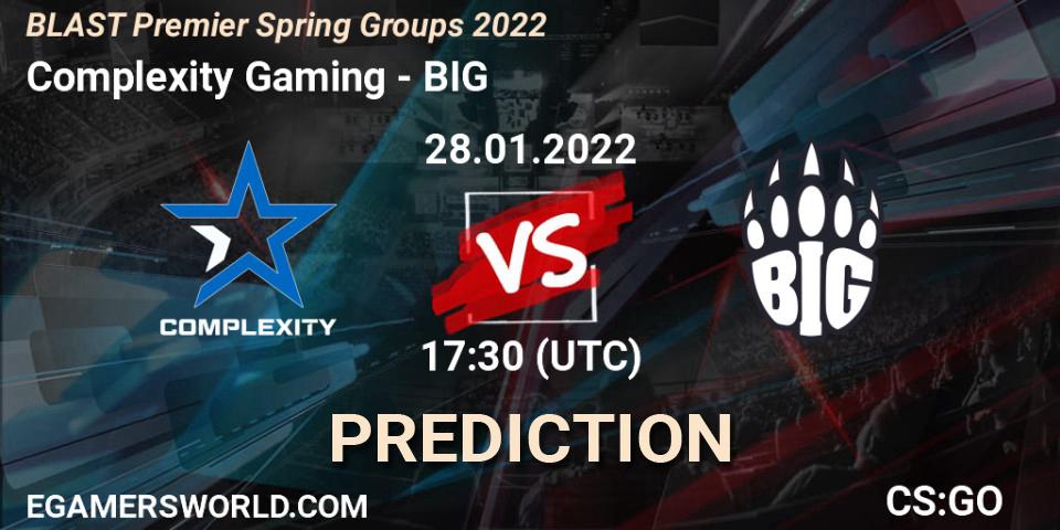 Complexity Gaming vs BIG: Match Prediction. 28.01.22, CS2 (CS:GO), BLAST Premier Spring Groups 2022