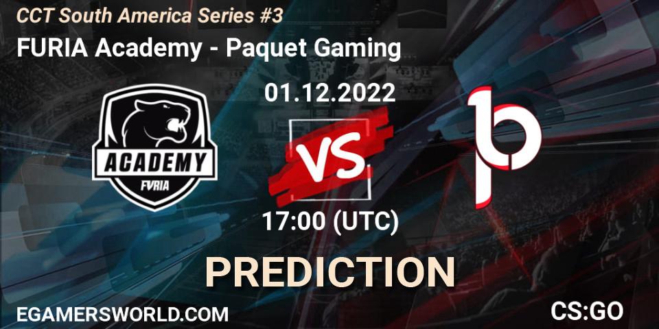 FURIA Academy vs Paquetá Gaming: Match Prediction. 01.12.22, CS2 (CS:GO), CCT South America Series #3