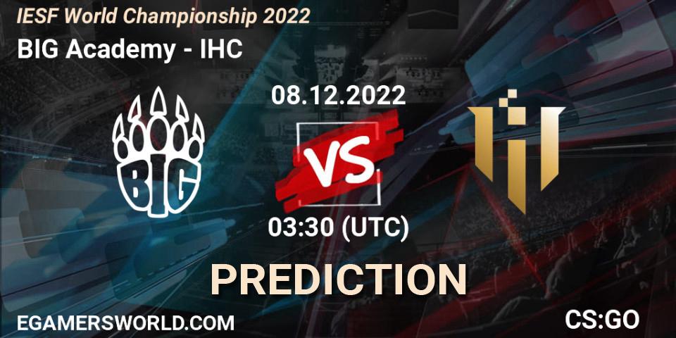 BIG Academy vs IHC: Match Prediction. 09.12.22, CS2 (CS:GO), IESF World Championship 2022