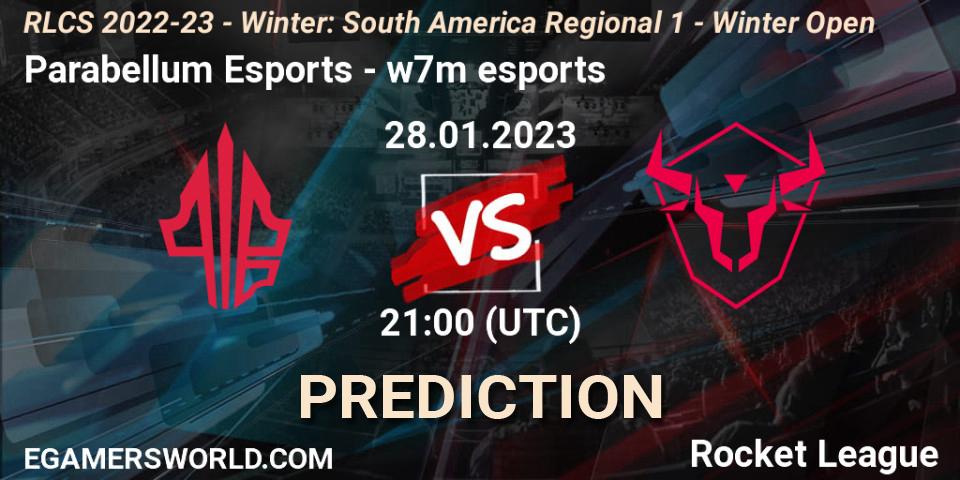 Parabellum Esports vs w7m esports: Match Prediction. 28.01.23, Rocket League, RLCS 2022-23 - Winter: South America Regional 1 - Winter Open
