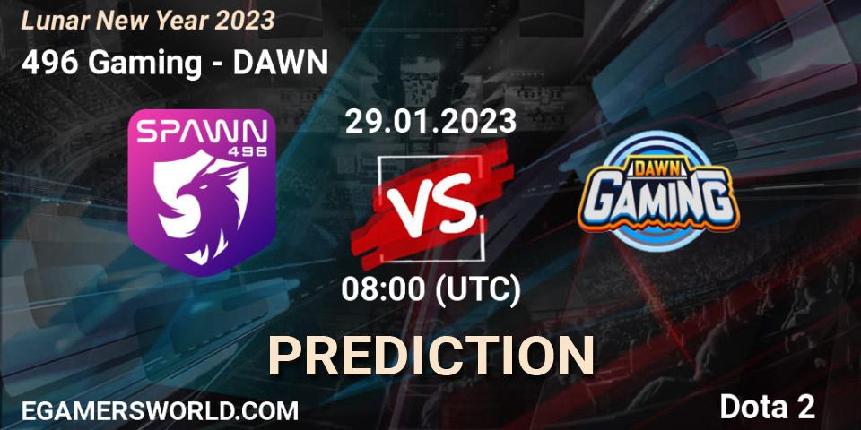 496 Gaming vs DAWN: Match Prediction. 29.01.23, Dota 2, Lunar New Year 2023